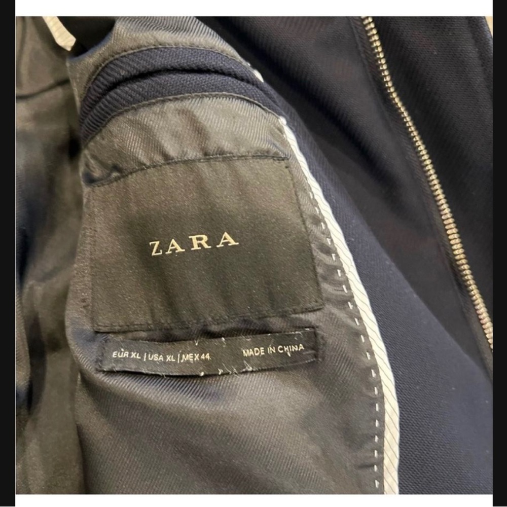 Zara Men's Navy Blue Coat size (xl) euro 44, like new - Picture 9 of 10